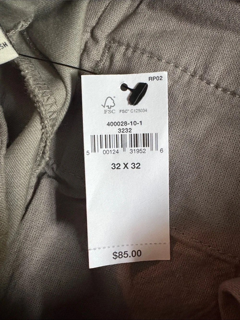 Banana Republic Men’s Chino Pants — Lived-in Athletic Fit Bay Leaf Color - 32x32